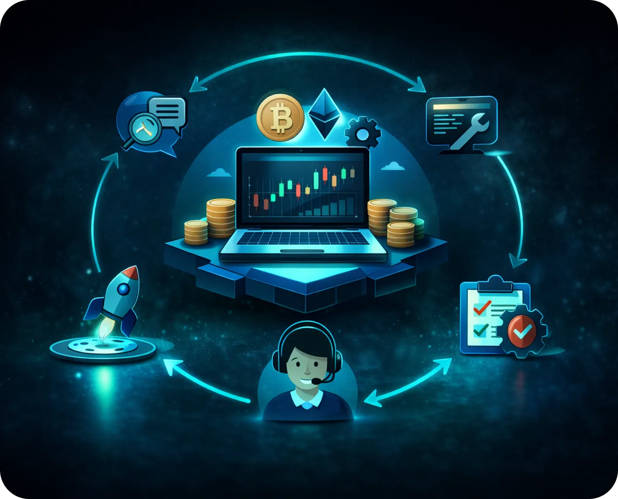 Crypto Exchange Development process